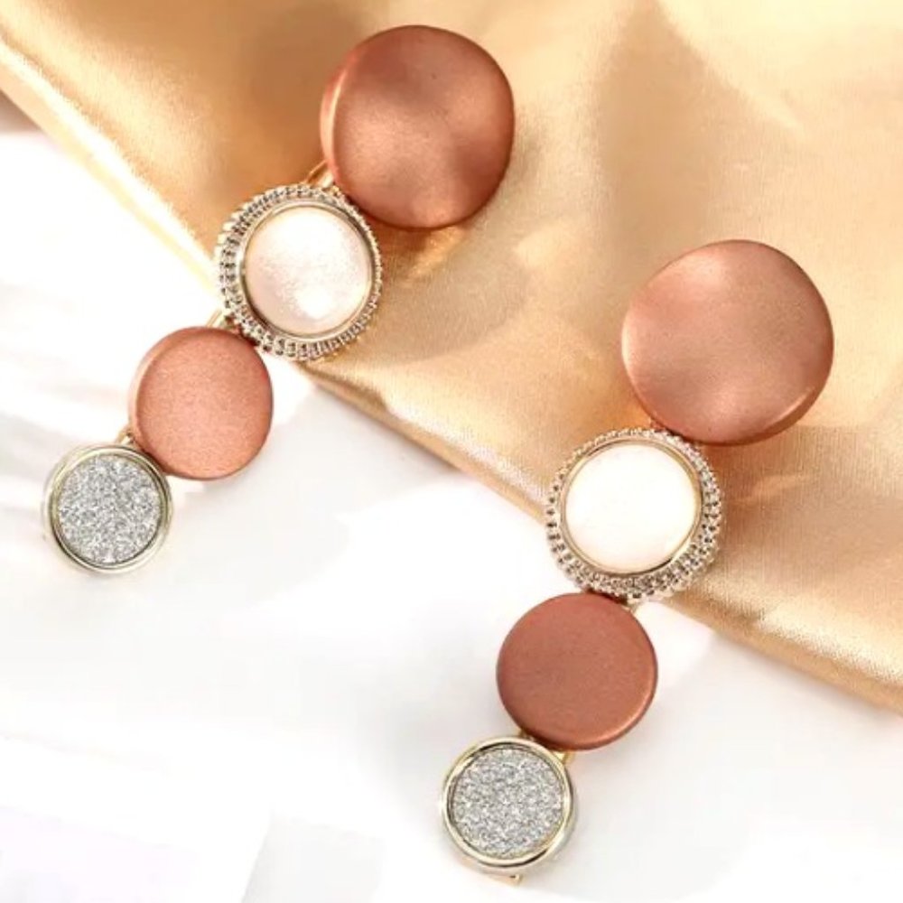 CRYSTAL HAIR CLIP in Browns (2-piece set)